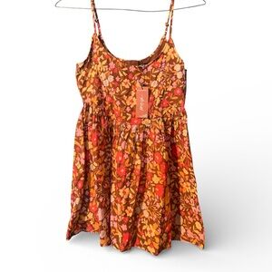 Nasty Gal Floral Brown Dress